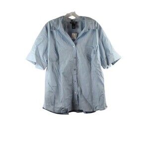 Venezia Jeans Women's Blue Short Sleeve Button Up Collared Shirt 18/20 057